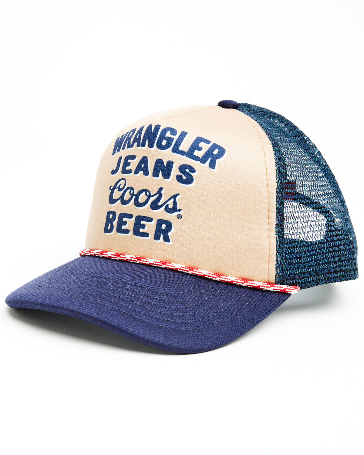 Image #1 - Wrangler X Coors Banquet Foam Trucker Ball Cap, Navy, hi-res