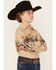 Image #2 - Panhandle Boys' Cowboy Border Print Long Sleeve Pearl Snap Western Shirt, Tan, hi-res