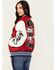 Image #4 - First Row Women's Road To Fortune Varsity Jacket , Red, hi-res