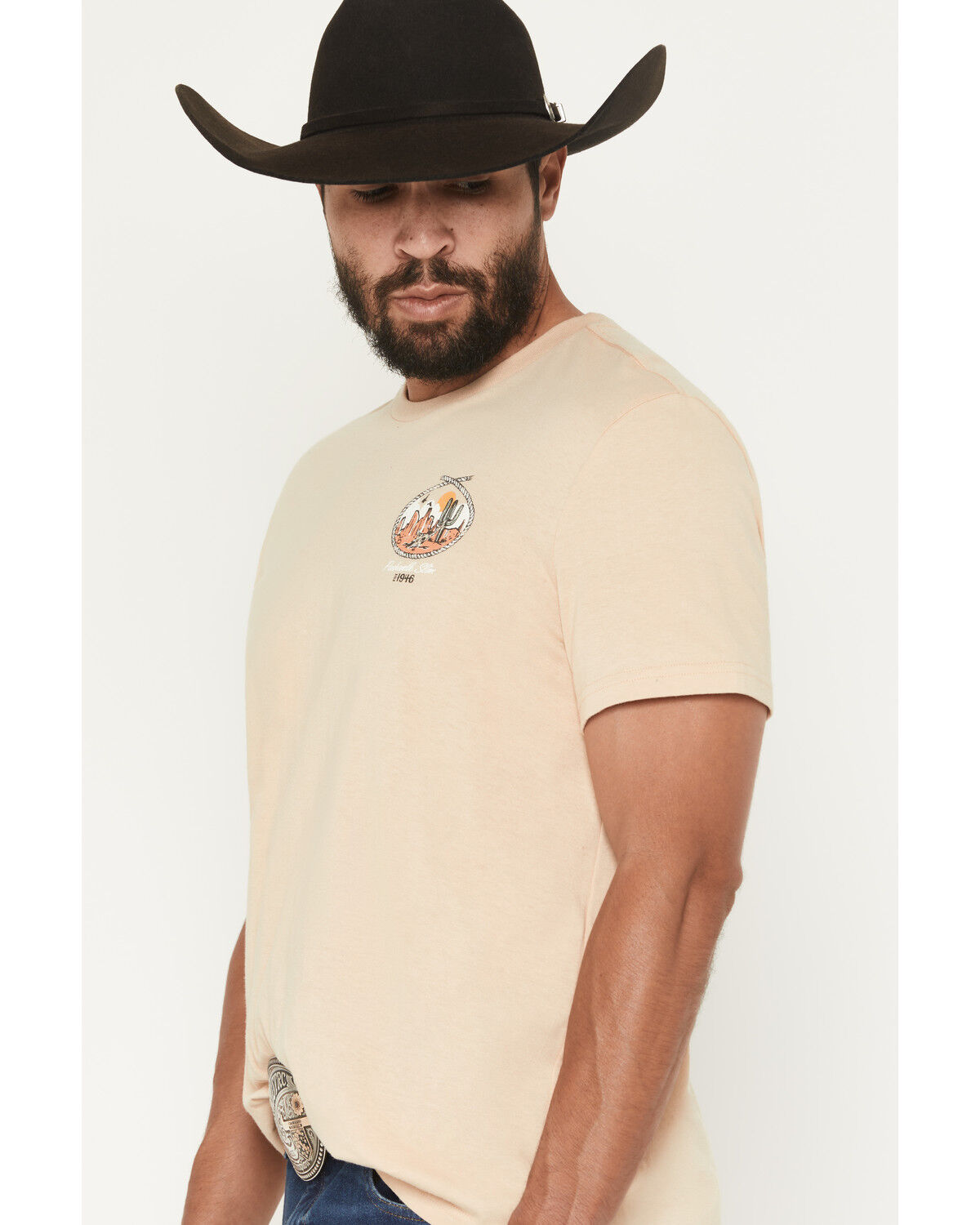 Image #3 - Panhandle Slim Men's Desert Short Sleeve Graphic T-Shirt, Taupe, hi-res