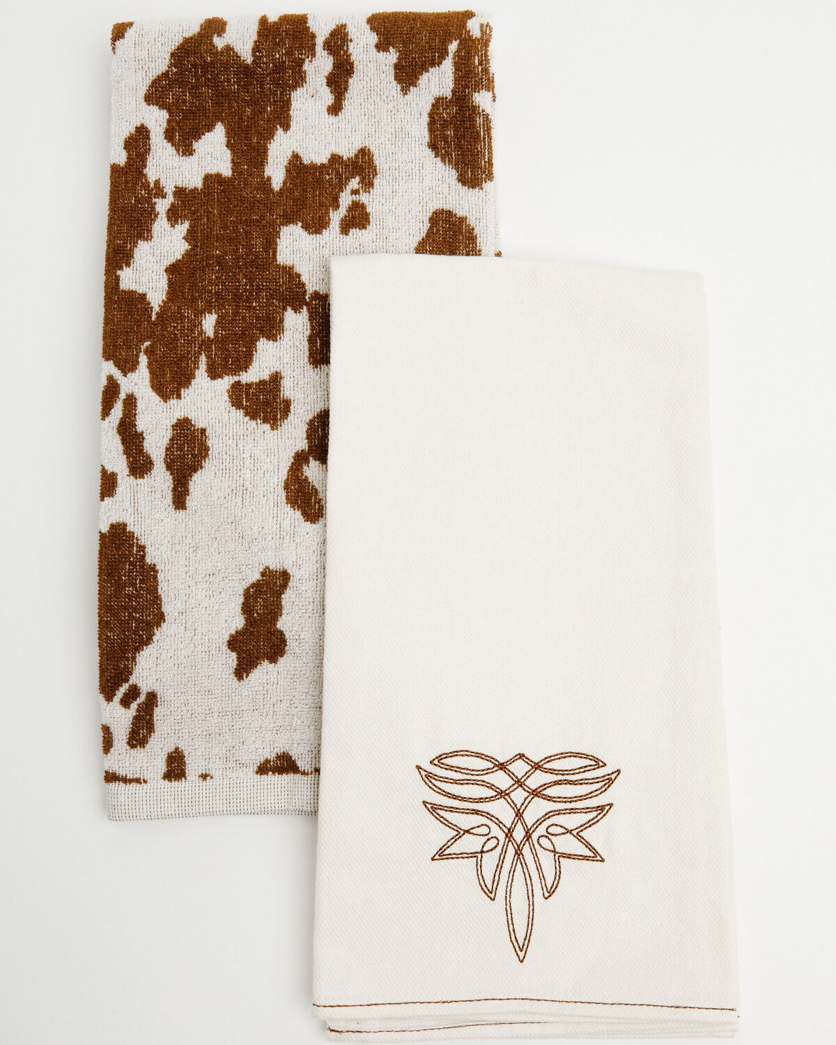 Boot Barn Cow Print Kitchen Towel Set - 2 Pack, Brown, hi-res