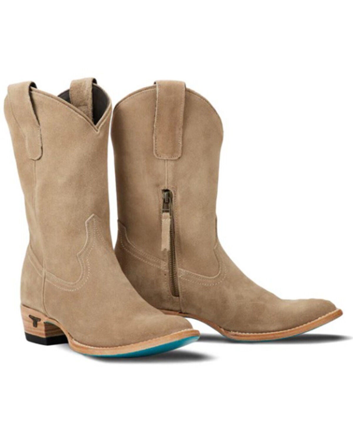 Lane Women's Plain Jane Midi Suede Western Boots - Round Toe, Brown, hi-res