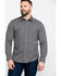 Image #1 - Rock & Roll Denim Men's Brown Washed Poplin Print Long Sleeve Western Shirt, Brown, hi-res