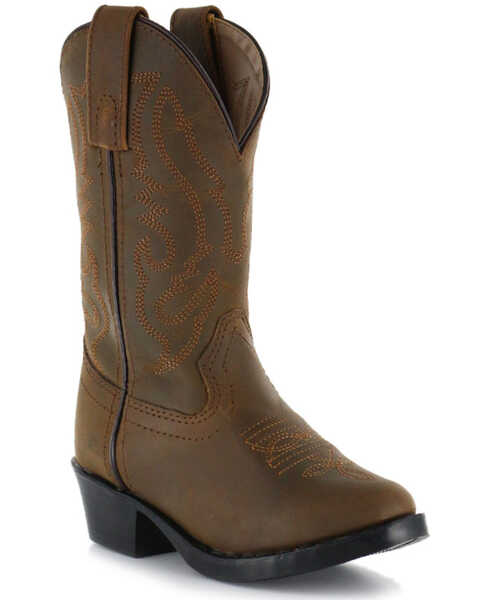 Image #1 - Cody James® Children's Round Toe Western Boots, Brown, hi-res