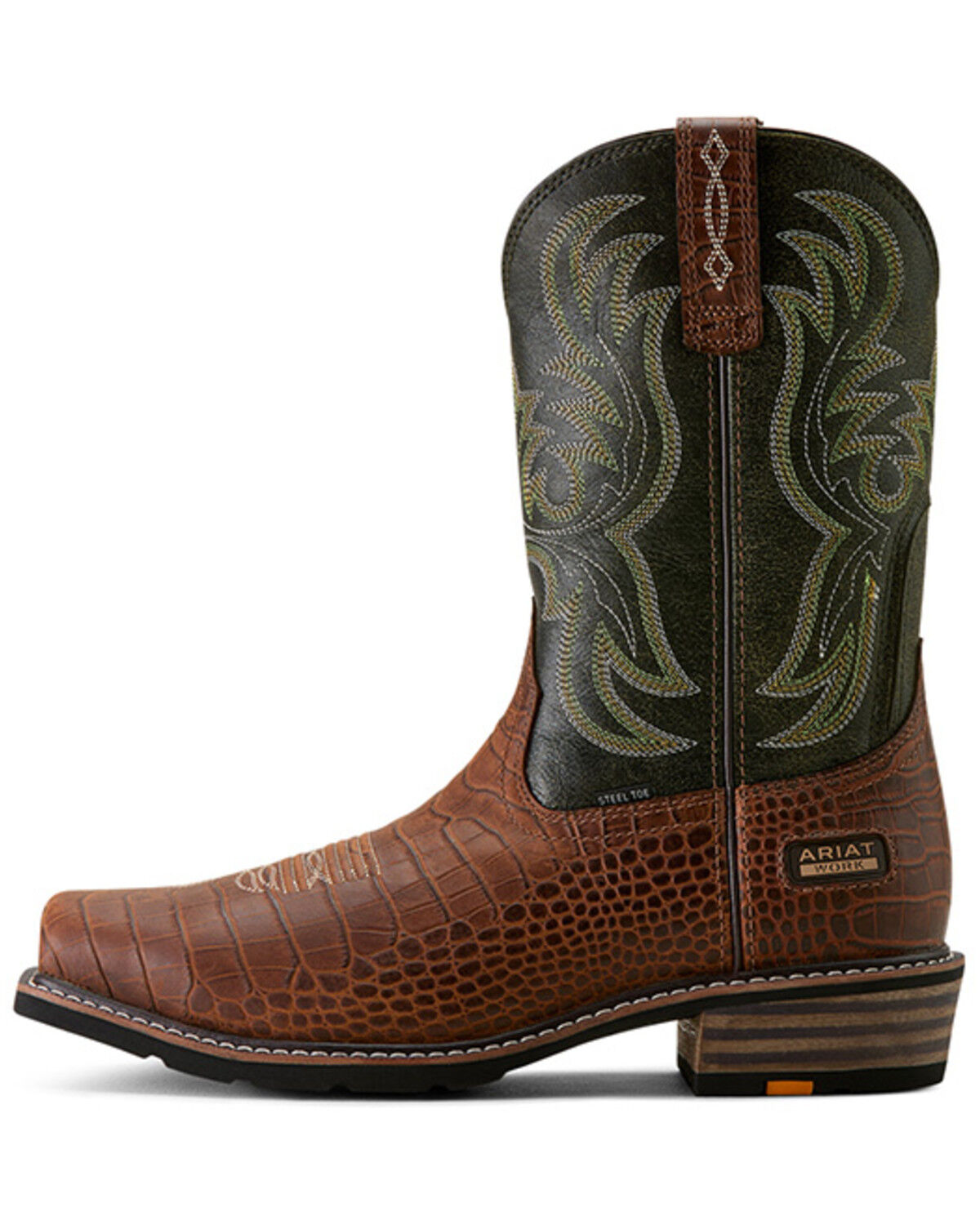Image #2 - Ariat Men's Ironside Pull-On Work Boots - Steel Toe, Brown, hi-res