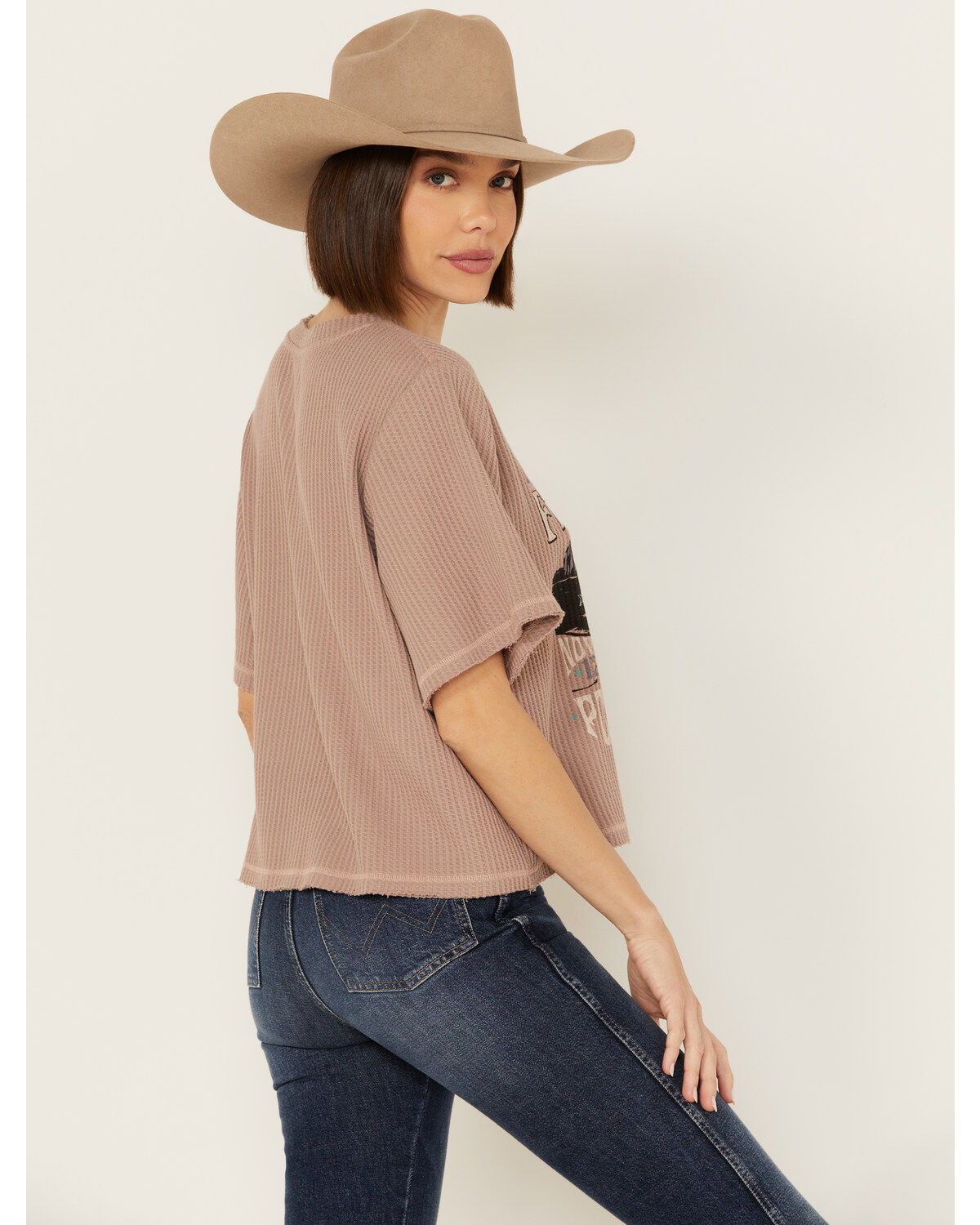 Image #4 - Cleo + Wolf Women's Adrian Boxy Cropped Graphic Tee, Bark, hi-res