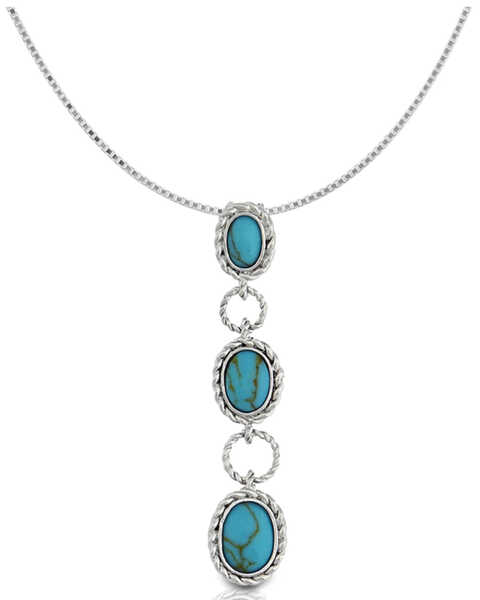 Kelly Herd Women's Turquoise Cabochon Drop Necklace, Turquoise, hi-res