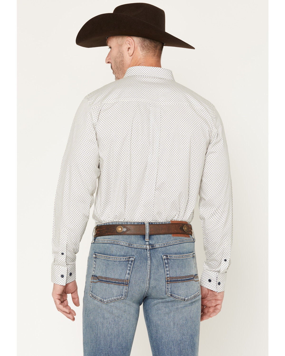Image #4 - Cody James Men's NFR Geo Print Long Sleeve Button-Down Stretch Western Shirt, White, hi-res