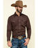 Ely Walker Men's Dark Tonal Stripe Long Sleeve Western Shirt , , hi-res