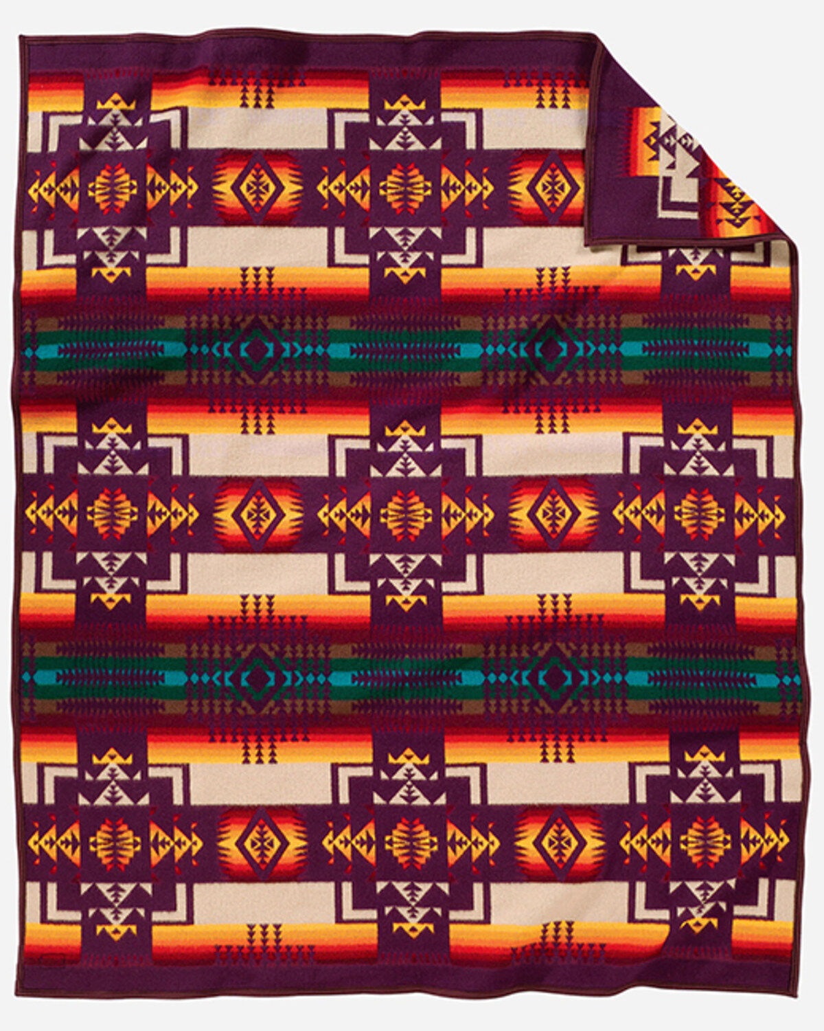 Image #2 - Pendleton Chief Joseph Blanket, Burgundy, hi-res