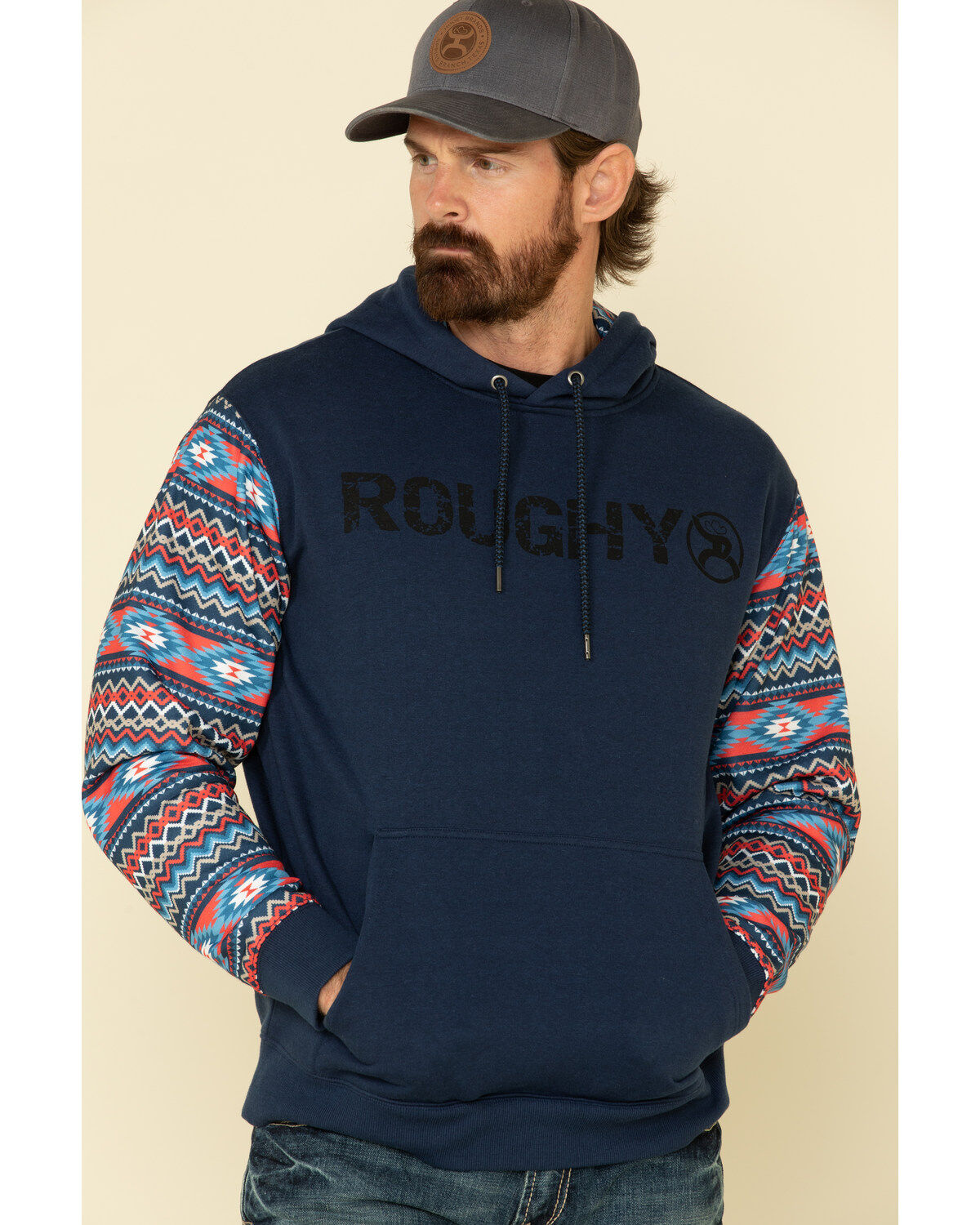 HOOey Men's Navy Aztec Roughy Lock-Up