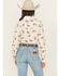 Image #4 - Cruel Girl Women's Horse Rider Conversational Print Long Sleeve Snap Western Shirt, Cream, hi-res