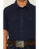 Image #3 - RANK 45&reg; Boys' Ridge Solid Short Sleeve Pearl Snap Performance Western Shirt, Navy, hi-res