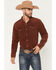 Image #1 - Kimes Ranch Men's Catalina Corduroy Solid Long Sleeve Pearl Snap Western Shirt, Rust Copper, hi-res