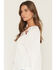 Image #2 - Wild Moss Women's Long Sleeve Whip Stitch and Embroidered Peasant Top, Ivory, hi-res