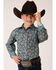 Image #1 - Roper Boys' Paisley Print Long Sleeve Pearl Snap Western Shirt, , hi-res
