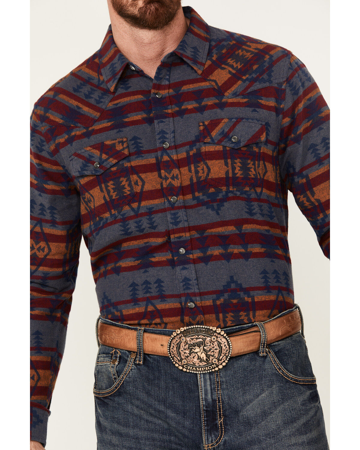 Image #3 - Cody James Men's Fire Water Southwestern Print Long Sleeve Pearl Snap Western Shirt, , hi-res
