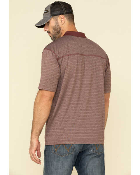 Image #2 - Cody James Core Men's Burgundy Tonal Striped Short Sleeve Polo Shirt , , hi-res