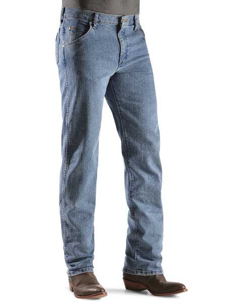 Wrangler Men's Premium Performance Advanced Comfort Jeans, Light Stone