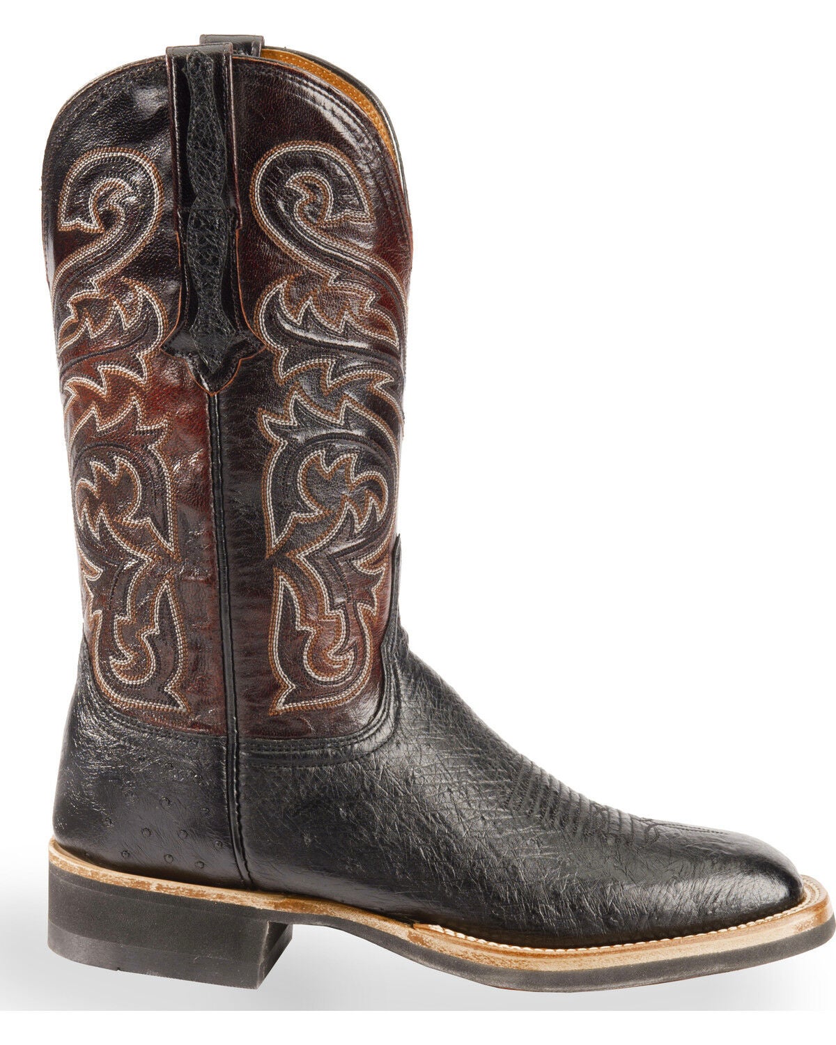 black smooth ostrich boots