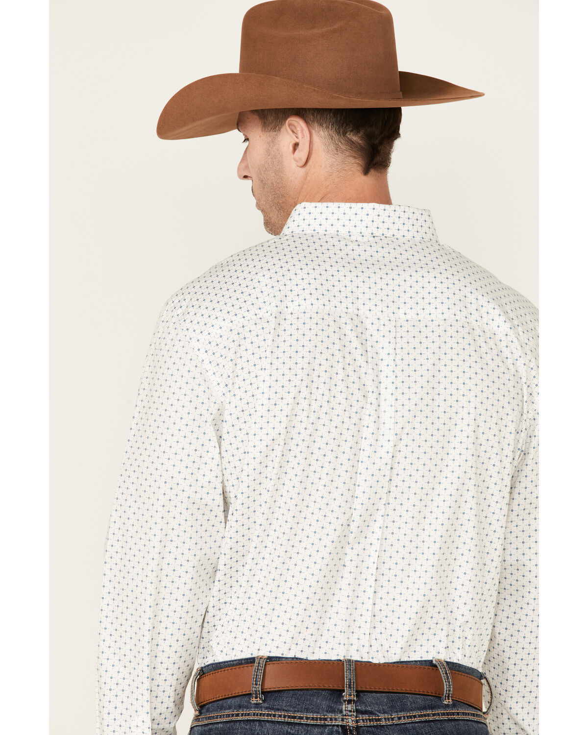 Image #4 - Cody James Core Men's Old Soul Mini Geo Print Long Sleeve Button-Down Western Shirt, White, hi-res