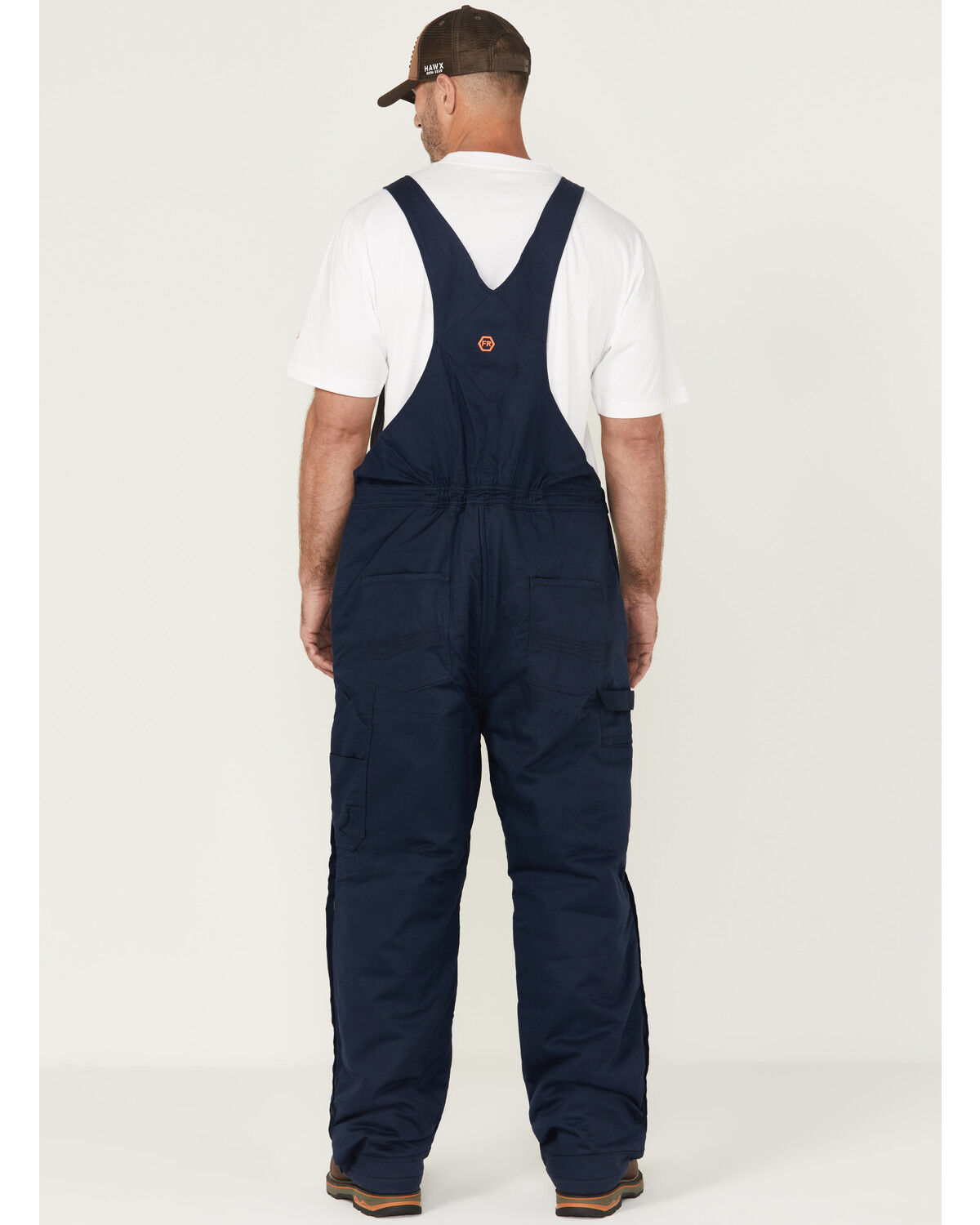 Image #4 - Hawx Men's FR Insulated Solid Bib Overalls - Short, Navy, hi-res