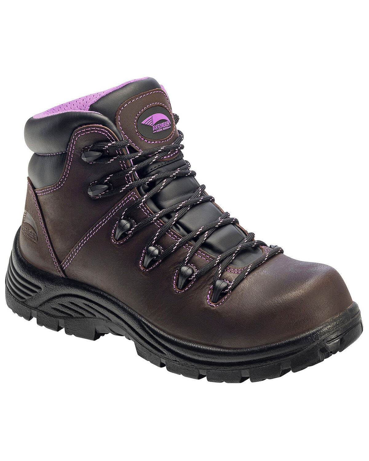 Avenger Women's Waterproof Hiker Boots - Composite Toe, Brown, hi-res