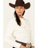Image #2 - Shyanne Women's Maplewood Long Sleeve Pearl Snap Corduroy Shirt , Cream, hi-res