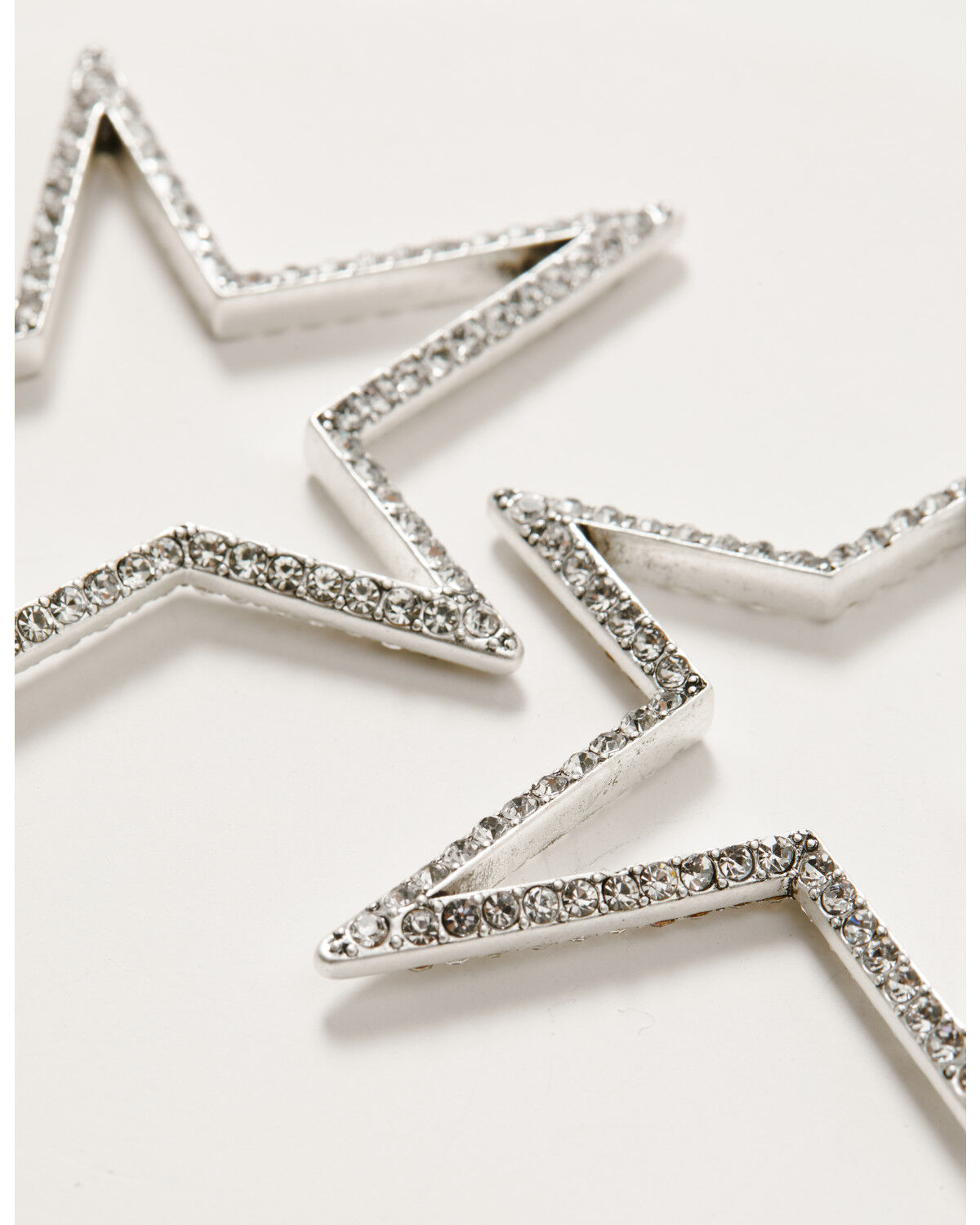 Image #2 - Lainey Wilson Women's Bell Bottom Charm Star Hoop Earrings, Silver, hi-res