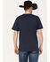Cinch Men's American Heather Navy Logo Flag Graphic Short Sleeve T-Shirt , Navy, hi-res