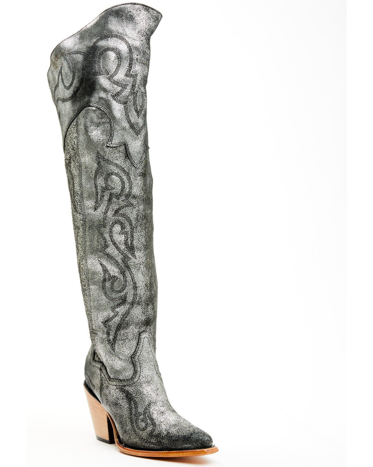 Corral Women's Metallic Tall Western Boots - Snip Toe, Silver, hi-res