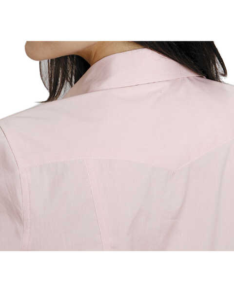 Image #2 - Stetson Women's End on End Solid Long Sleeve Button Down Western Shirt, Pink, hi-res