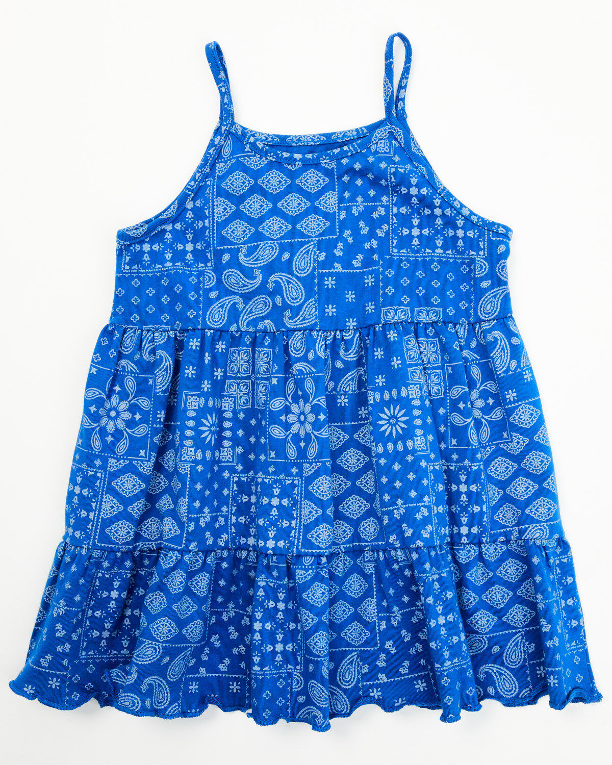 Image #1 - Wrangler Toddler Girls' Bandana Print Dress and Diaper Cover - 2 Piece, Blue, hi-res