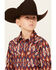 Image #2 - Cody James Boys' Sioux Falls Southwestern Print Long Sleeve Snap Western Shirt , Red, hi-res