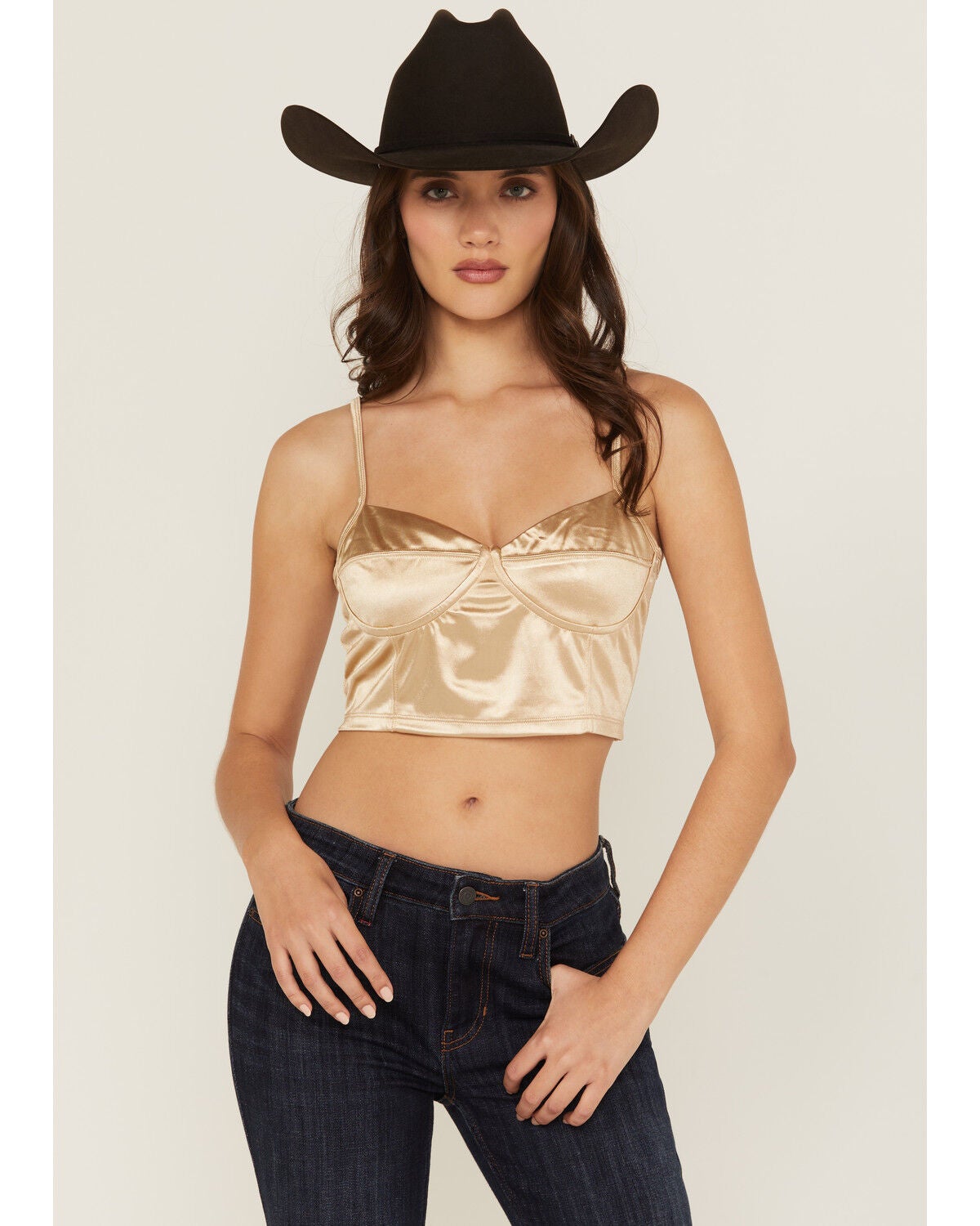 Free People Women's Casino Royal Brami Sleeveless Tank Top, Gold, hi-res