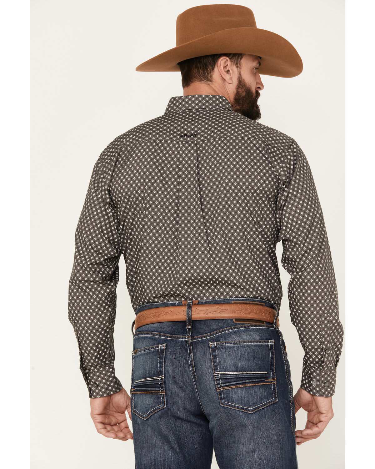 Image #4 - Ariat Men's Winston Classic Fit Long Sleeve Button-Down Western Shirt, Grey, hi-res