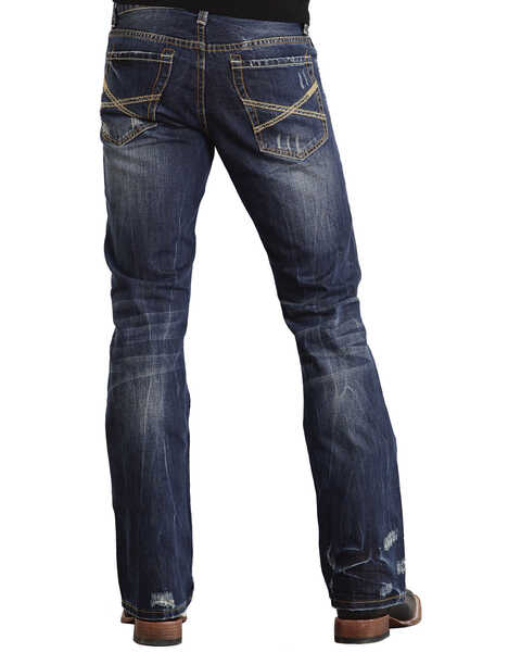 Stetson Men's Rocker Fit Straight Leg Jeans, Dark Stone, hi-res