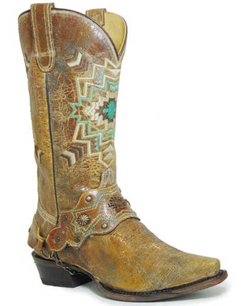 Image #1 - Roper Women's Vintage Brown Leather Western Boots - Snip Toe, , hi-res