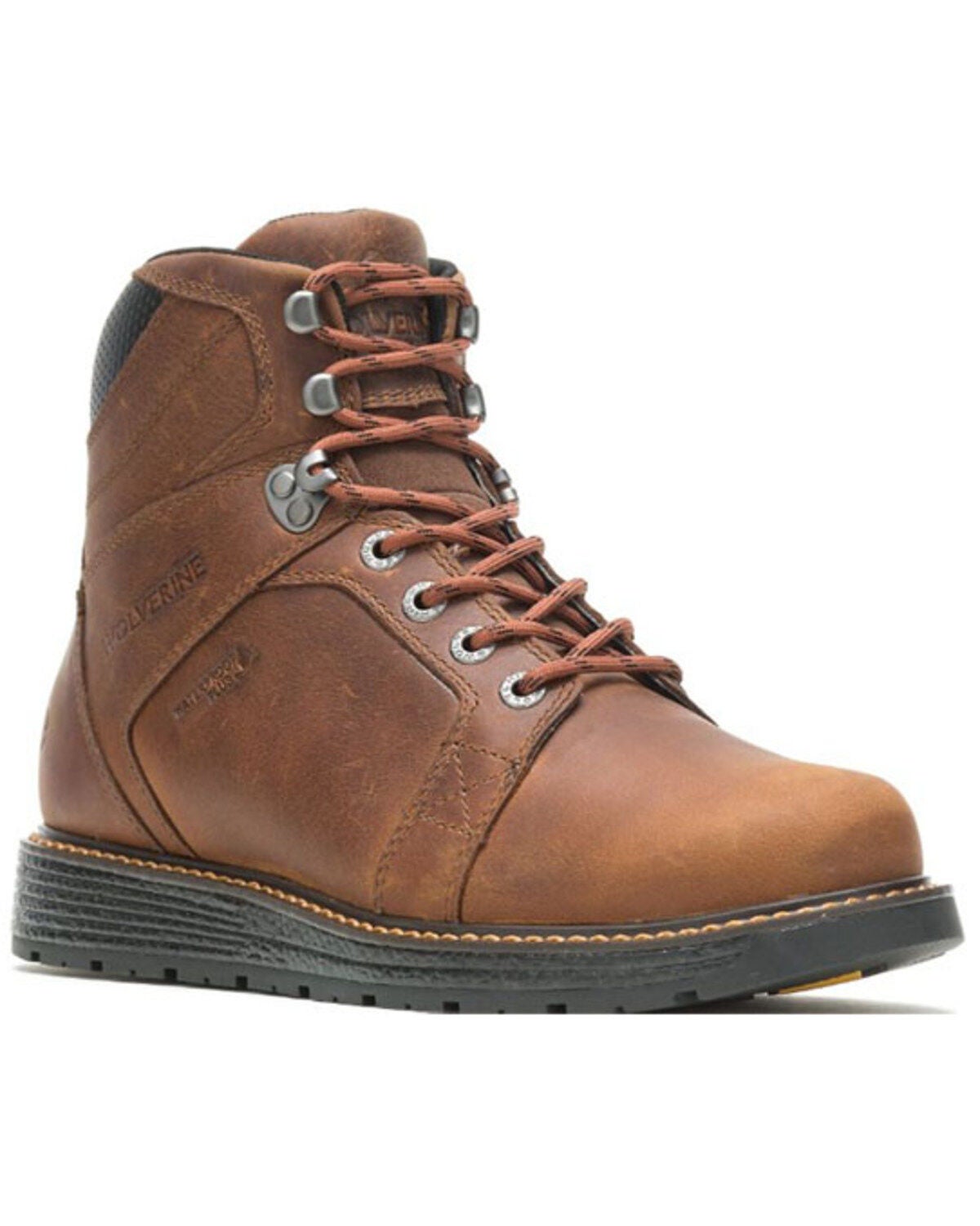 Wolverine Men's Brown Hellcat Waterproof Work Boots - Soft Toe, Brown, hi-res