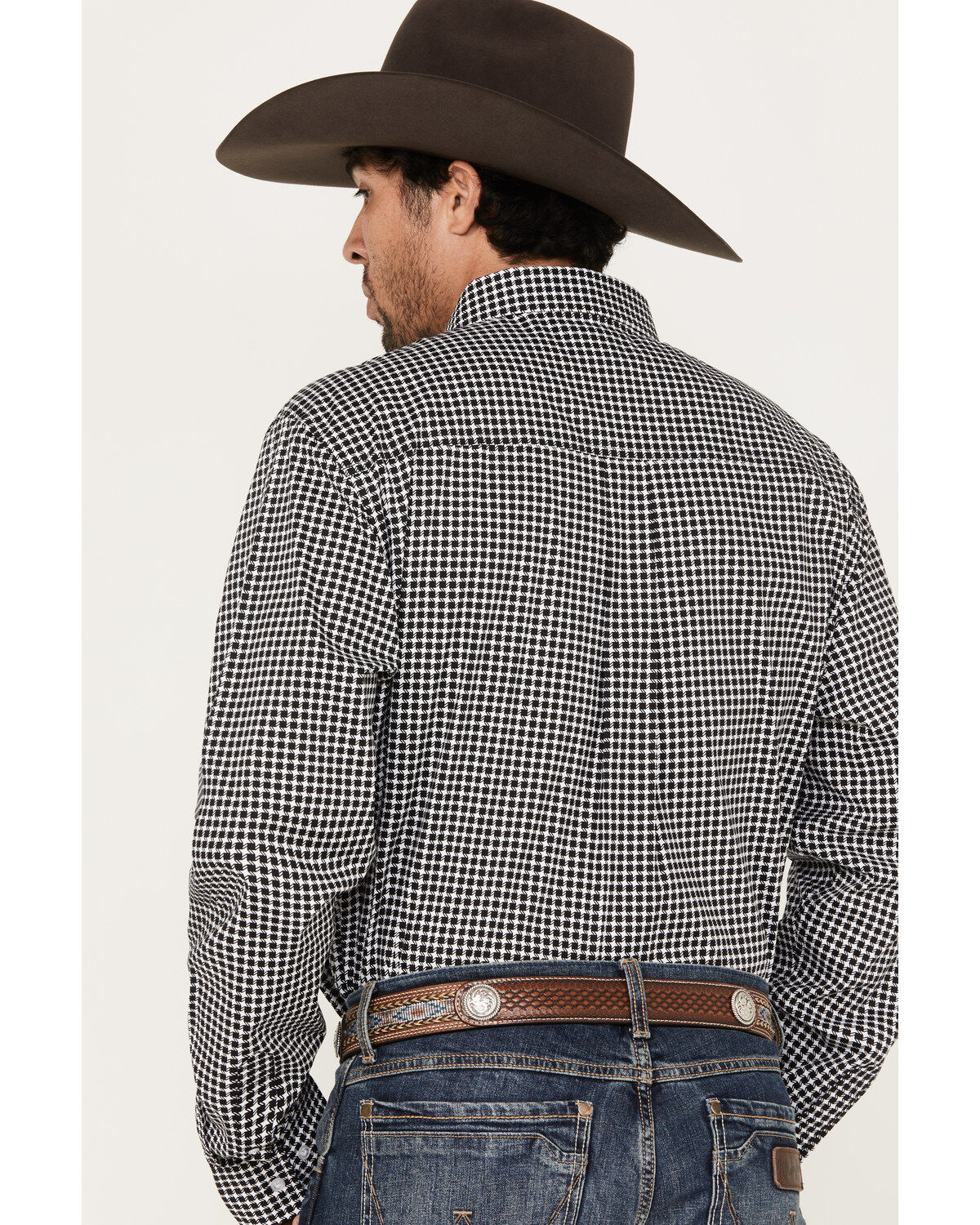 Image #4 - RANK 45® Men's Stunts Geo Print Long Sleeve Button-Down Western Shirt, White, hi-res