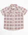 Image #1 - Shyanne Toddler Girls' Plaid Print Short Sleeve Pearl Snap Western Shirt, Brick Red, hi-res