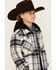 Image #2 - Urban Republic Boys' Plaid Print Sherpa Lined Hooded Shirt Jacket, White, hi-res