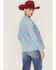 Image #3 - Roper Women's Embroidered Front Southwestern Denim Pullover Shirt, Blue, hi-res