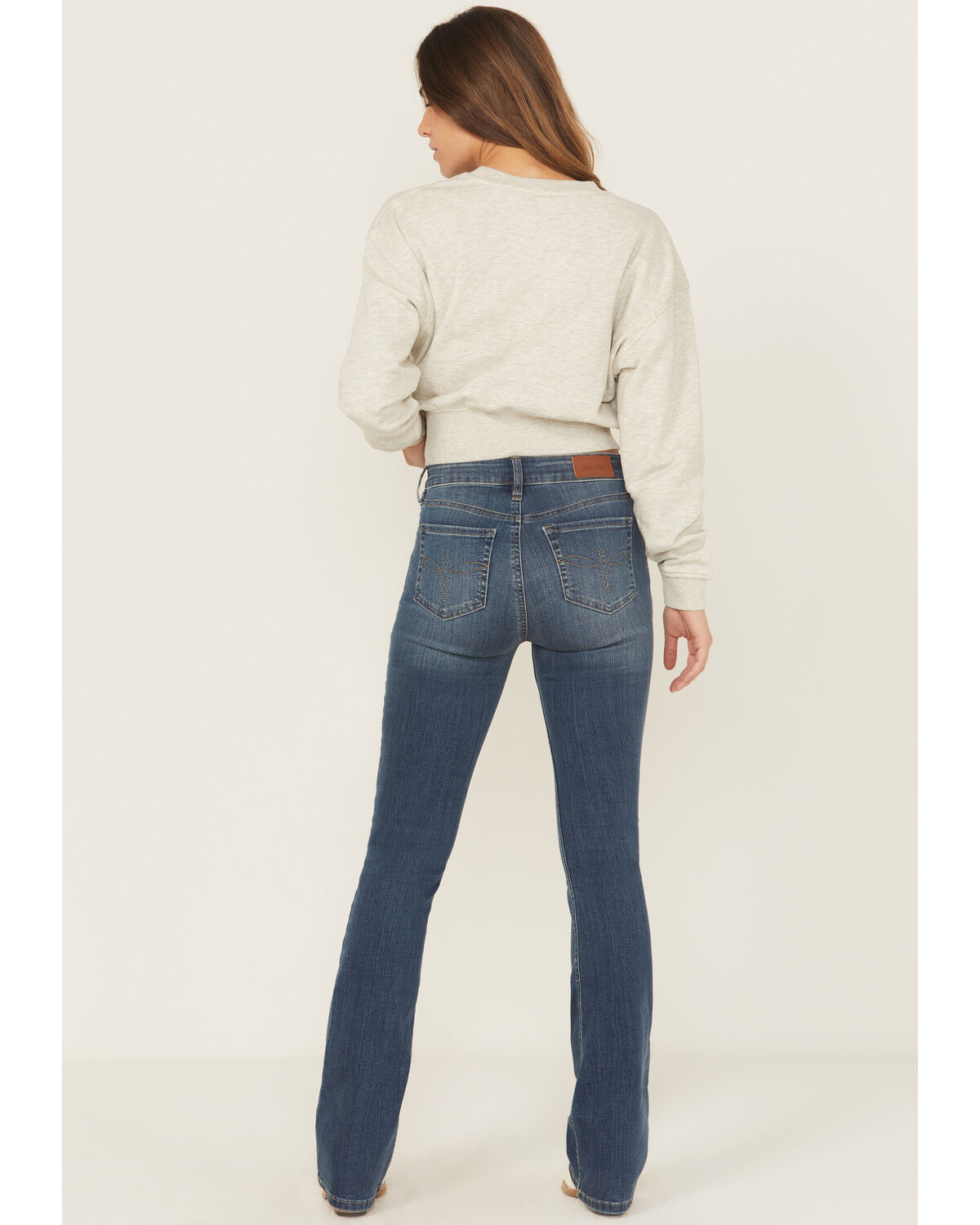 Product Name:  Shyanne Women's Brazos Medium Wash Celest High Rise Bootcut Super Stretch Denim Jeans
