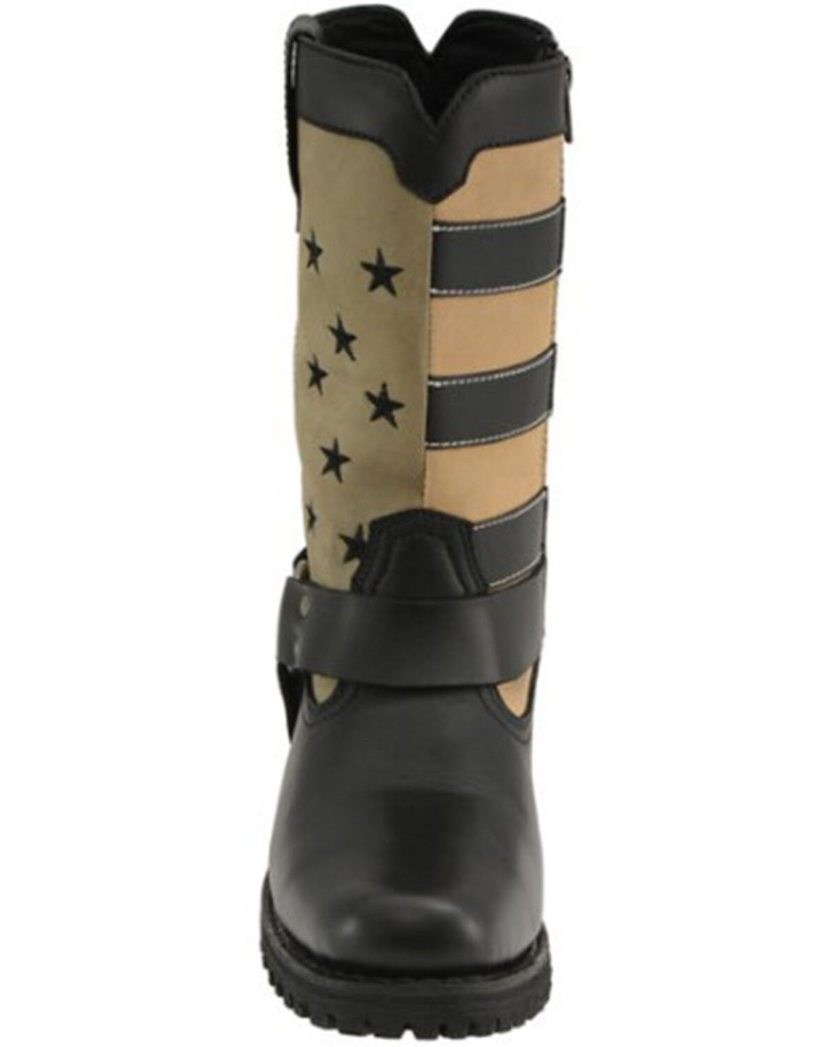 Image #4 - Milwaukee Leather Women's Stars & Stripes Harness Motorcycle Boots - Square Toe, Black, hi-res