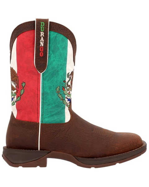Image #2 - Durango Men's Mexico Flag Western Performance Boots - Steel Toe, Sand, hi-res