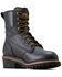 Image #1 - Ariat Men's 8" Logger Shock Shield Waterproof Work Boots - Soft Toe, Black, hi-res