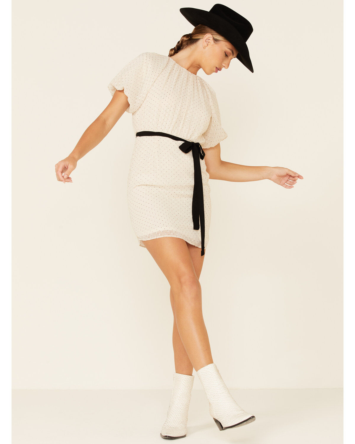 Image #2 - Sadie & Sage Women's Switch It Up Short Sleeve Mini Dress, Ivory, hi-res