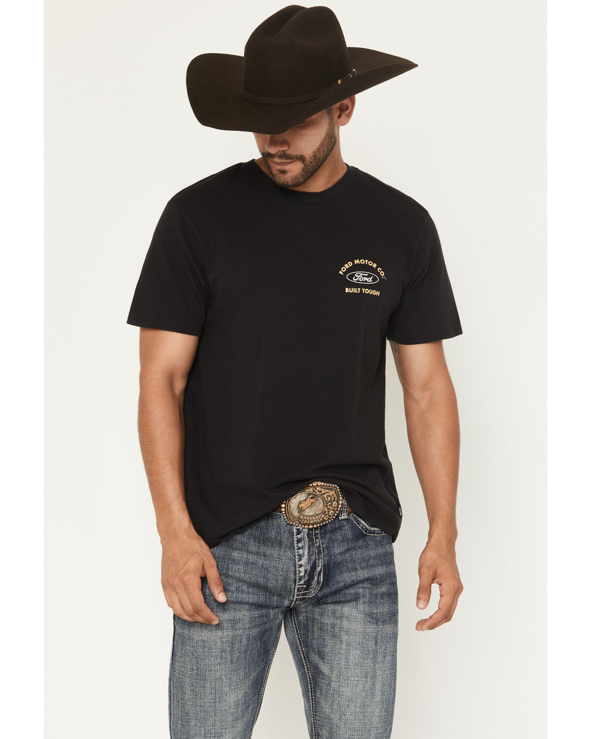 Image #2 - Brixton X Ford Men's Built Tough Short Sleeve Graphic T-Shirt, Black, hi-res