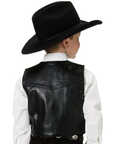 Image #3 - Roper Boys' Lambskin Leather Vest , Black, hi-res